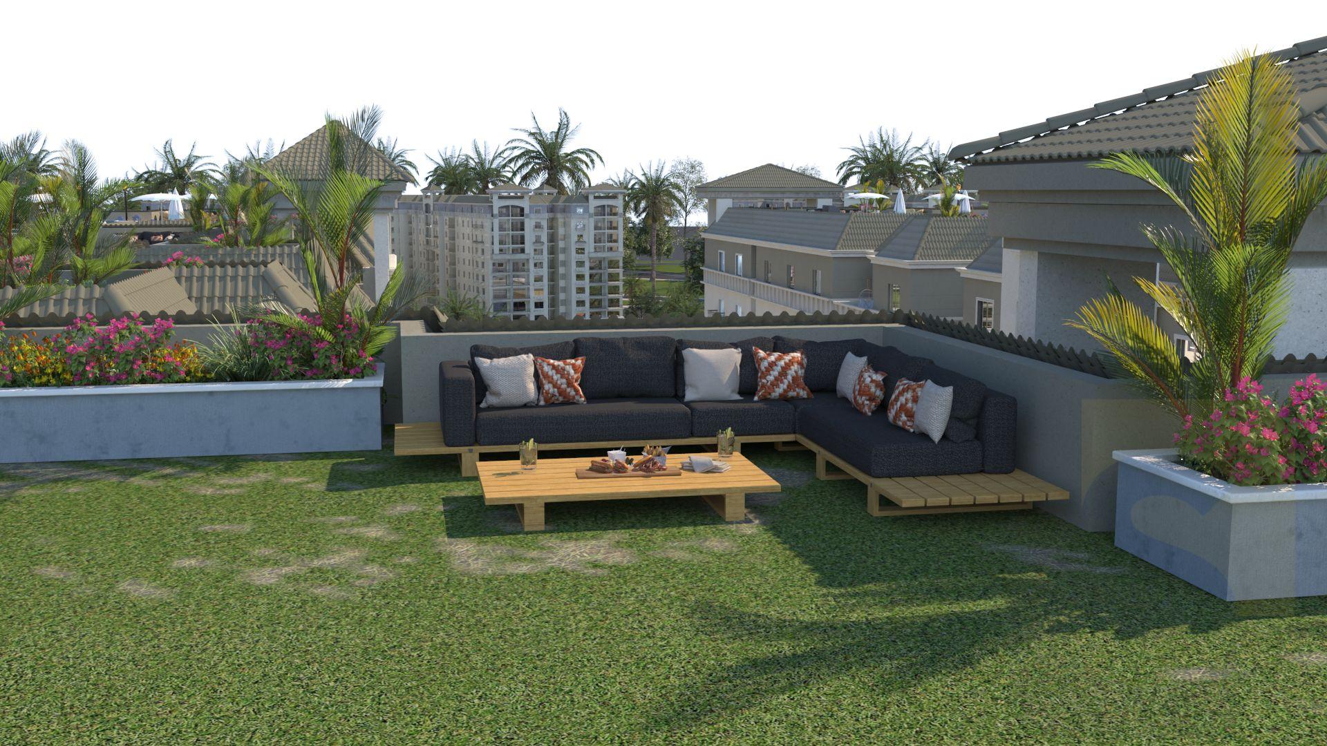 تصميم الروف جاردن المميز في مشروع يو بارك