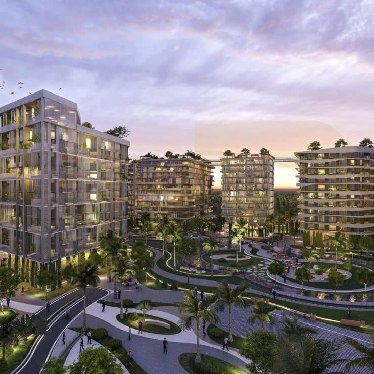 منظور ليلي لأبراج سكاي لاين بالاسكندرية