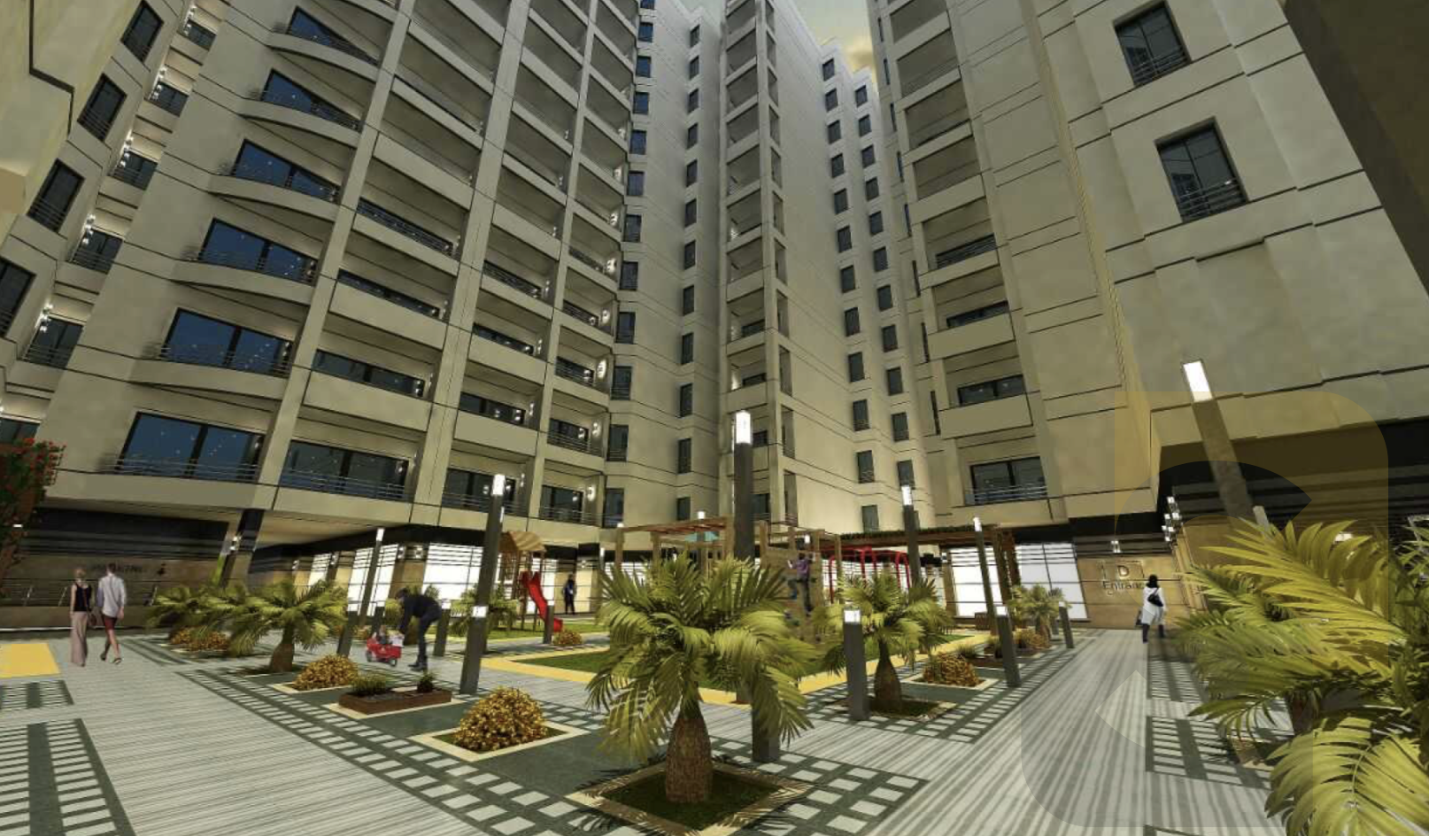 واجهة مشروع سموحة ايست تاورز - Smouha East Towers