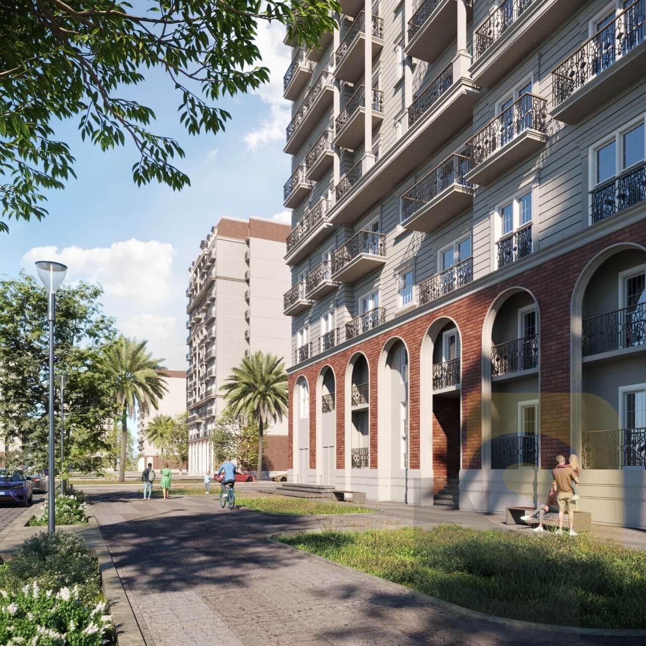 تصميم لاند سكيب ومساحات خضراء في كمبوند صواري