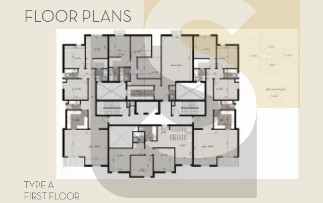 رسم هندسي لشقة نموذجية في مشروع صواري