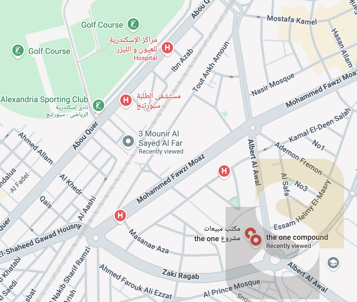 خريطة موقع كمبوند ذا ون سموحة التفصيلية