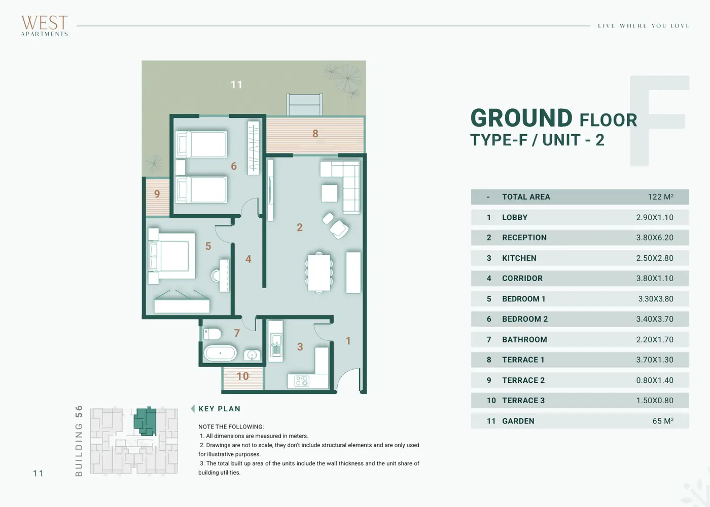 Building 56 · Type F Unit 2 · Ground Floor · 2 غرف Alex West